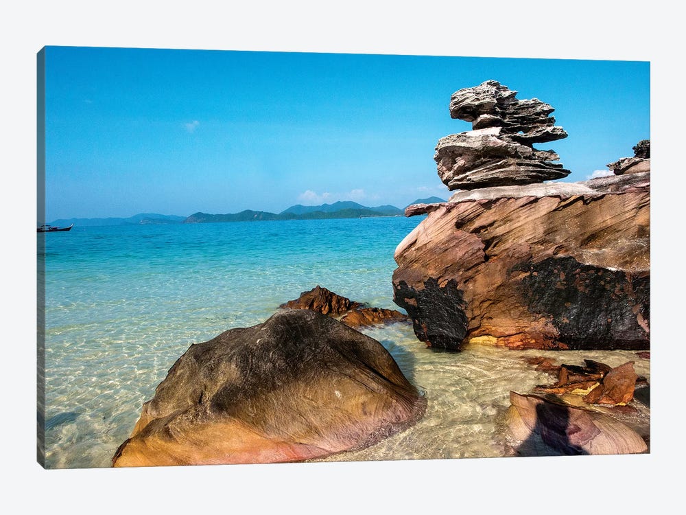 Thailand, Phuket, Phi Phi Islands, Rock display at Island Beach by Terry Eggers 1-piece Canvas Art