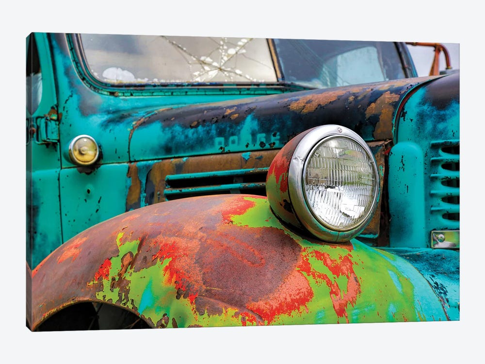 USA, Washington State, Old Colorful Field Truck in field by Terry Eggers 1-piece Canvas Art Print