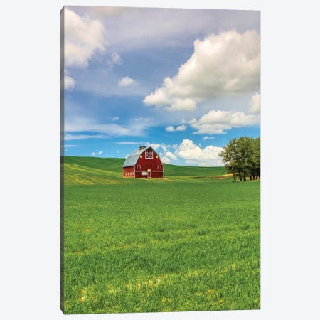 USA, Washington State, Red Barn in Spring Canvas Print #TEG34} by Terry Eggers Canvas Artwork