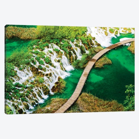 Boardwalk and Waterfalls in the Parco Nazionale dei laghi di Plitvice Canvas Print #TEG54} by Terry Eggers Canvas Art