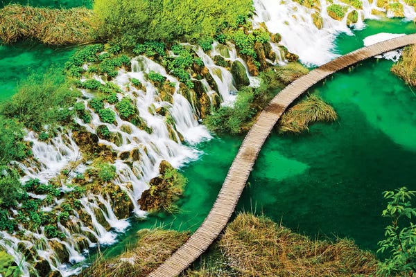 Terry Eggers: Boardwalk and Waterfalls in the Parco Nazionale dei laghi di Plitvice by Terry Eggers