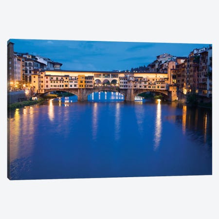 Ponte Vecchio At Night, Florence, Tuscany Region, Italy Canvas Print #TEG5} by Terry Eggers Canvas Artwork