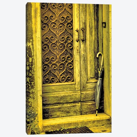 Italy, Chiusure. Infrared image of old door in typical buildings in the village. Canvas Print #TEG73} by Terry Eggers Canvas Art Print
