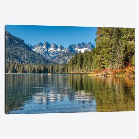 USA, Washington State. Cooper Lake in Central Washington, Cascade Mountains reflecting in calm waters. Canvas Print #TEG76} by Terry Eggers Canvas Artwork
