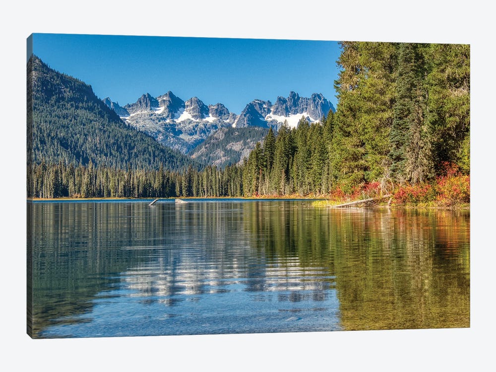 USA, Washington State. Cooper Lake in Central Washington, Cascade Mountains reflecting in calm waters. by Terry Eggers 1-piece Canvas Artwork