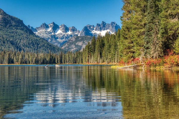 USA Washington State Cooper Lake In Central Cascade Mountains Reflecting Ver. II