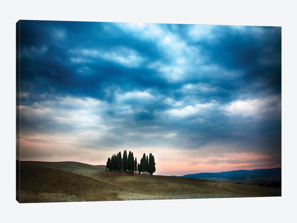 Cloudy Countryside Landscape, Siena Province, Tuscany Region, Italy by Terry Eggers 1-piece Canvas Wall Art