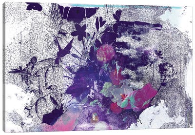 Tree Vein Canvas Art Print - Gray & Purple Art