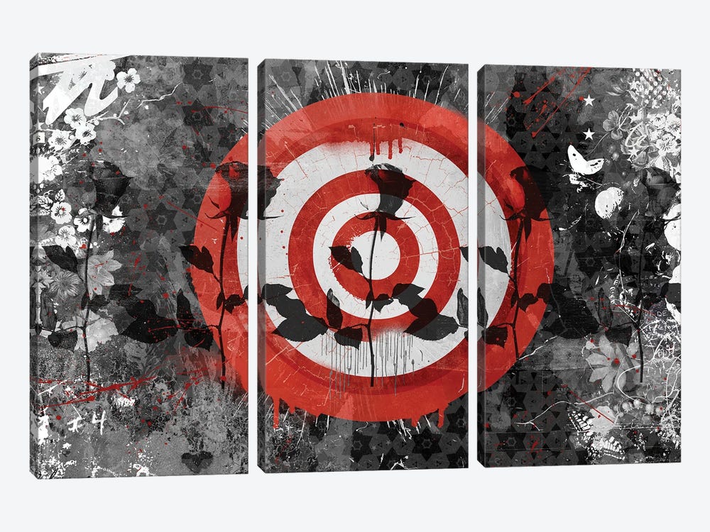 Target Rose by Teis Albers 3-piece Canvas Art Print