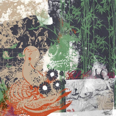 Crocodile In The Sand by Teis Albers multi panel art