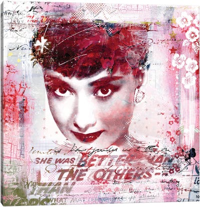 She Was Better Than The Others Canvas Art Print - Audrey Hepburn