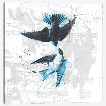 Spiraling Birdies Canvas Print #TEI274} by Teis Albers Canvas Wall Art