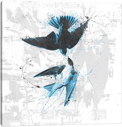 Spiraling Birdies Canvas Art Print - Teis Albers