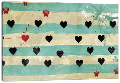 Queen Of Hearts Canvas Art Print - Stripe Patterns