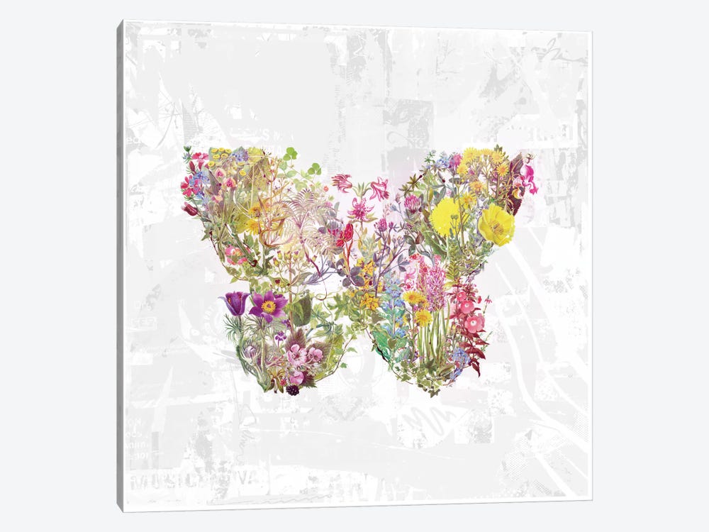 Butterfly Of Flowers by Teis Albers 1-piece Canvas Print