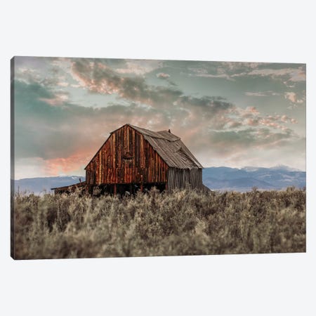 Colorado Barn At Sunset Canvas Print #TEJ32} by Teri James Canvas Wall Art