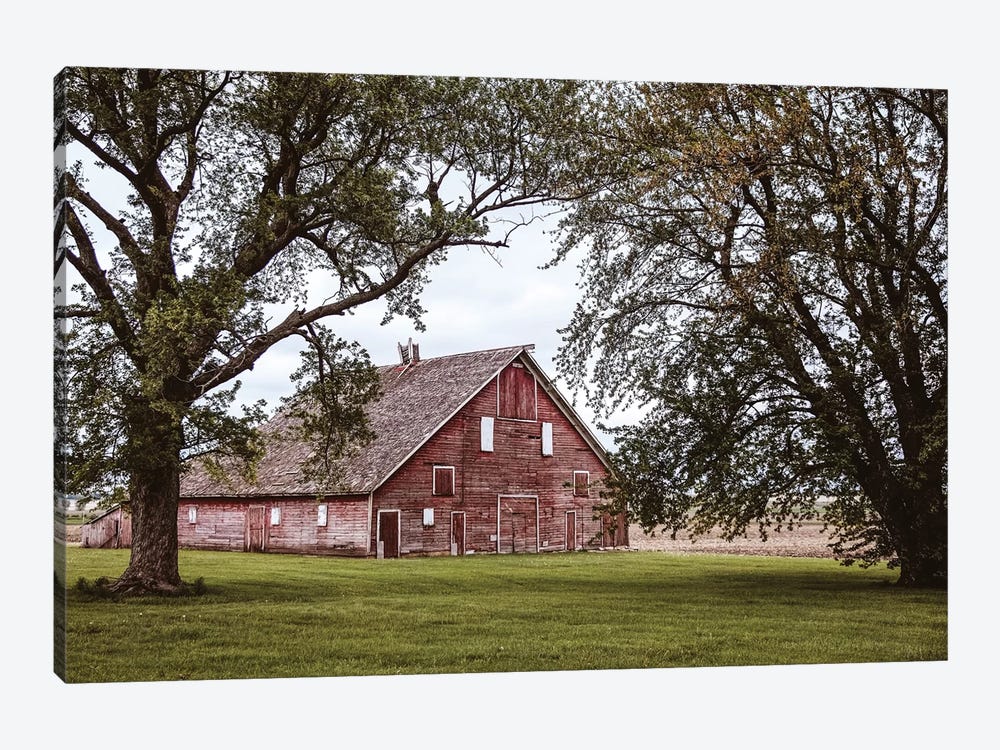 Red Barn And Trees by Teri James 1-piece Canvas Wall Art
