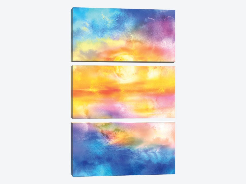 Abstract Sunset Artwork II by Tenyo Marchev 3-piece Canvas Print