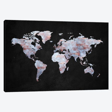 Artistic World Map XII Canvas Print #TEM137} by Tenyo Marchev Canvas Art