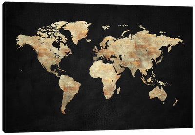 Artistic World Map XIII Canvas Art Print - World Map Art