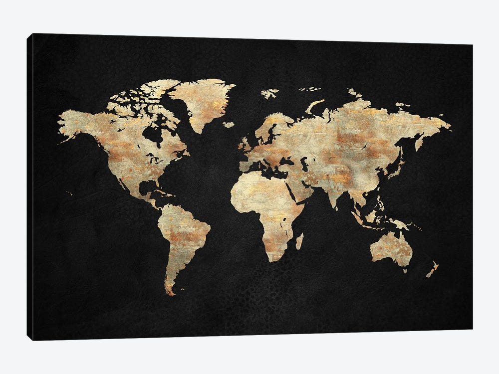 Artistic World Map XIII by Tenyo Marchev 1-piece Canvas Art