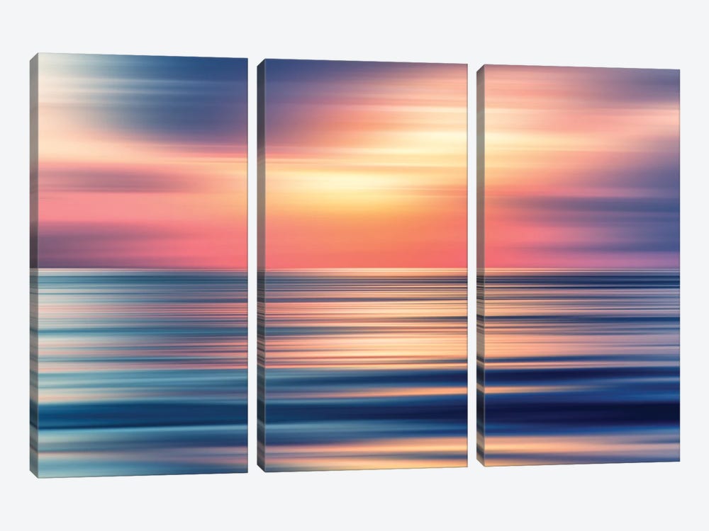 Abstract Sunset II by Tenyo Marchev 3-piece Canvas Print