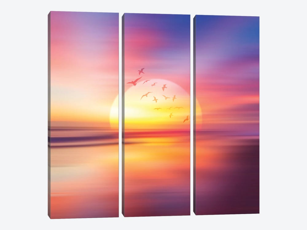 Abstract Movement XXXIV by Tenyo Marchev 3-piece Canvas Wall Art