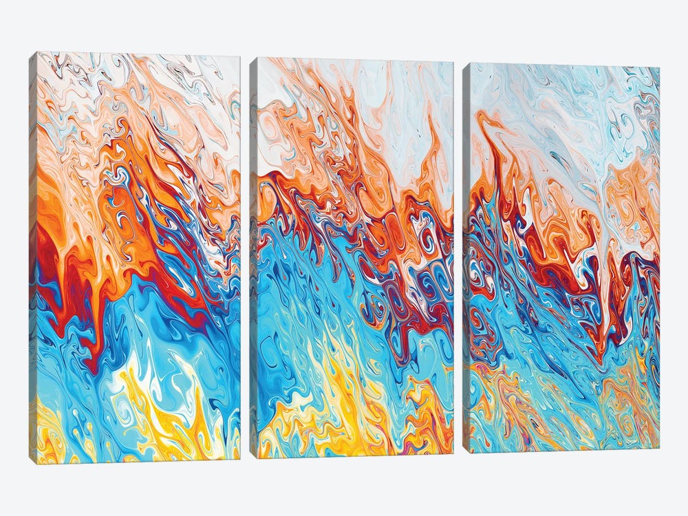 Colorful Splash IV by Tenyo Marchev 3-piece Canvas Wall Art