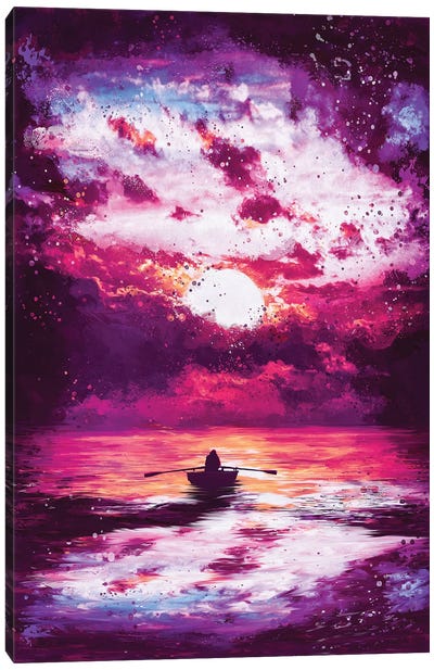 Dream Explorer Canvas Art Print - Cloudy Sunset Art