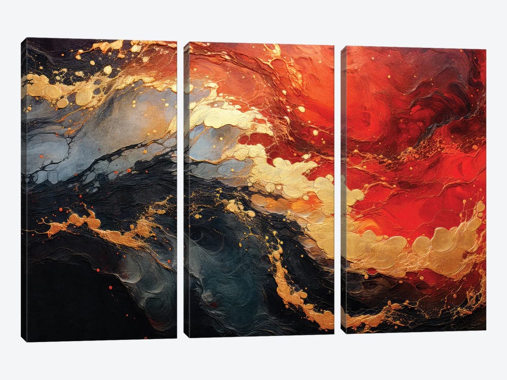 Wild Flames by Tenyo Marchev 3-piece Canvas Art Print