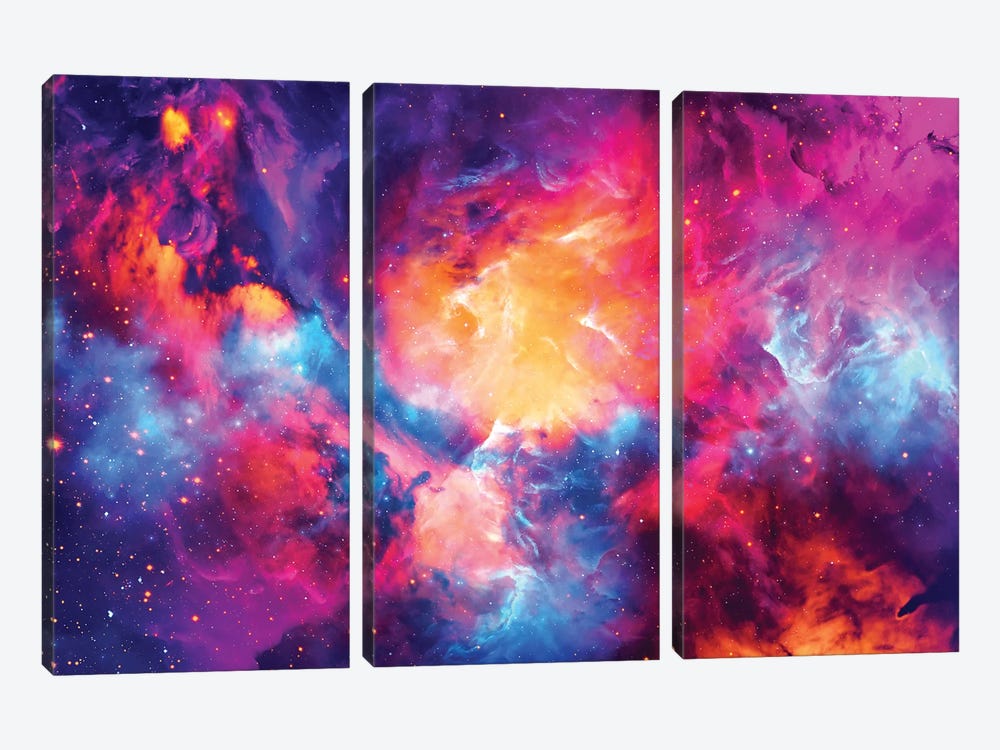 Artistic XI - Colorful Nebula by Tenyo Marchev 3-piece Art Print