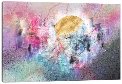Abstract City Sunset Canvas Art Print - Tenyo Marchev