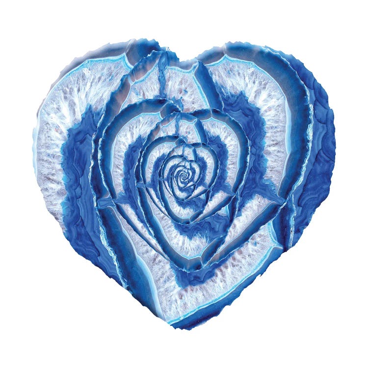 Blue Agate Geode Heart