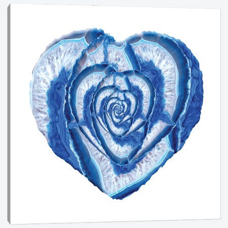Blue Agate Geode Heart Canvas Print #TEM31} by Tenyo Marchev Canvas Art Print