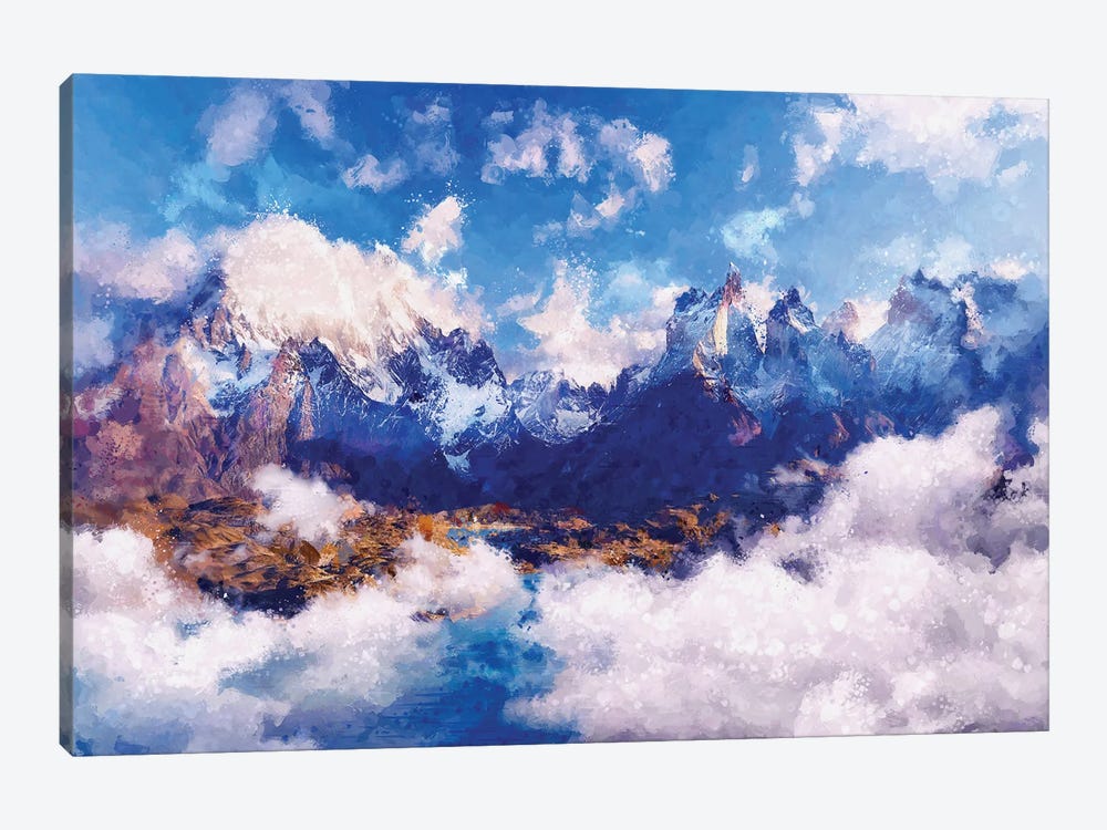 Digital Art III - Cloudy Mountain by Tenyo Marchev 1-piece Canvas Wall Art