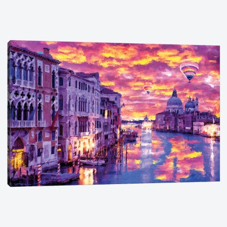 Digital Art V - Venice Burning Sky Canvas Print #TEM45} by Tenyo Marchev Canvas Art Print