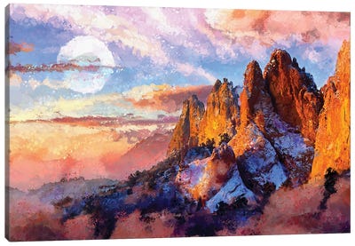 Digital Art VI - Colorado Sunset Canvas Art Print - Mountain Sunrise & Sunset Art