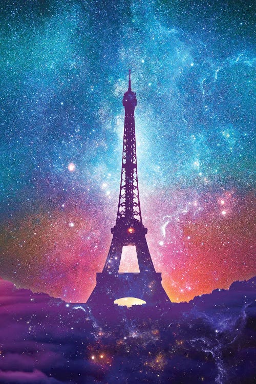 Eiffel Tower - Milky Way Collage