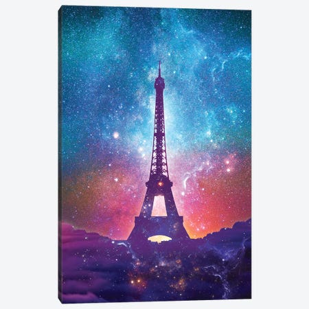 Eiffel Tower - Milky Way Collage Canvas Print #TEM50} by Tenyo Marchev Canvas Art Print