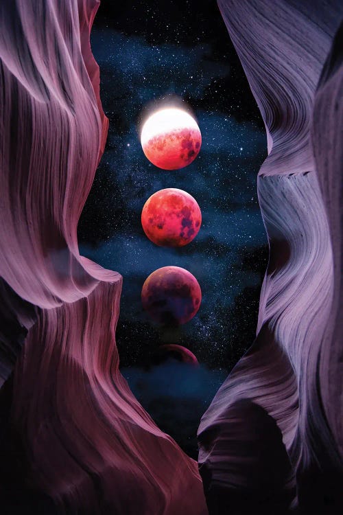 Grand Canyon with Space - Bloody Moon - Collage V