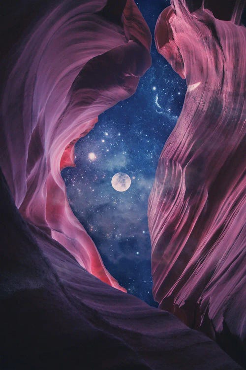 Grand Canyon with Space - Full Moon Collage II