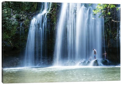 Under The Waterfall, Costa Rica Canvas Art Print - Central America