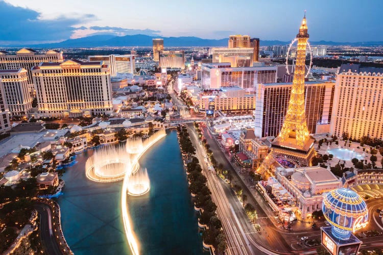 The Fountains Of Bellagio And The Strip, Las Vegas, Nevada, USA