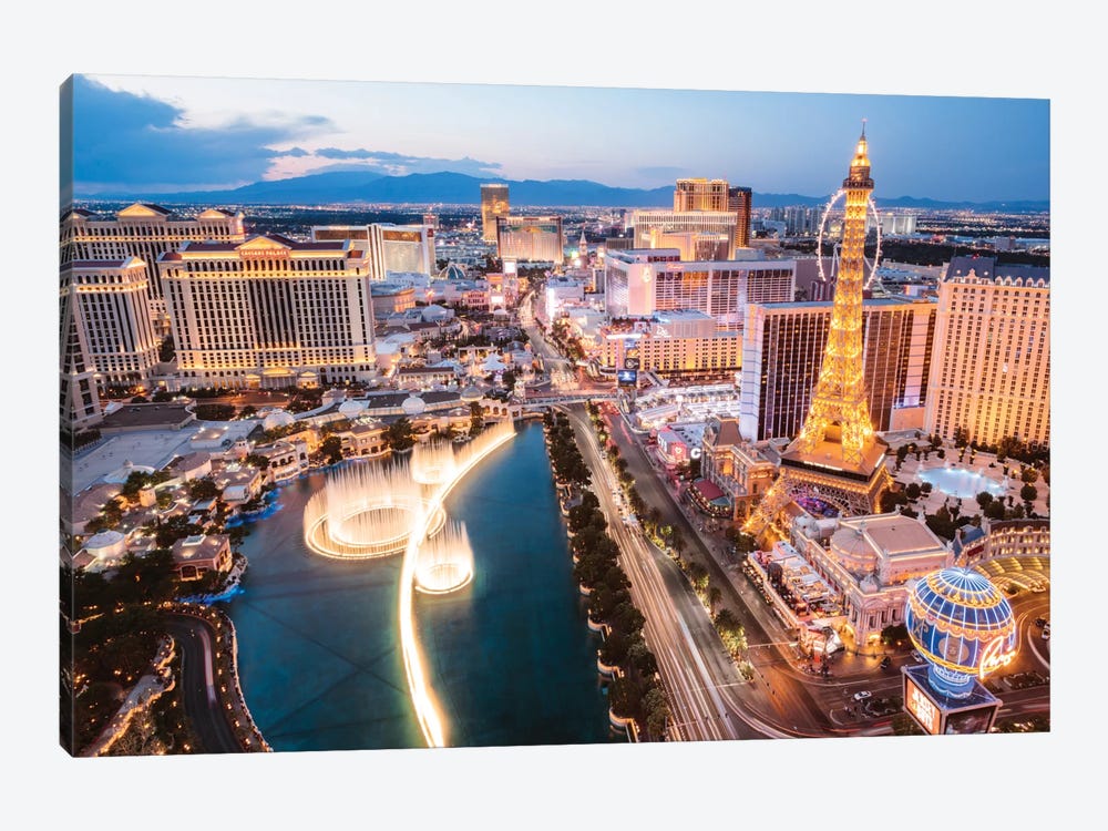 The Fountains Of Bellagio And The Strip, Las Vegas, Nevada, USA by Matteo Colombo 1-piece Canvas Print