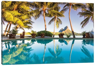 Relax In Bora Bora Canvas Art Print - Swimming Pool Art