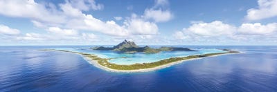 Aerial Panorama, Bora Bora by Matteo Colombo framed canvas print