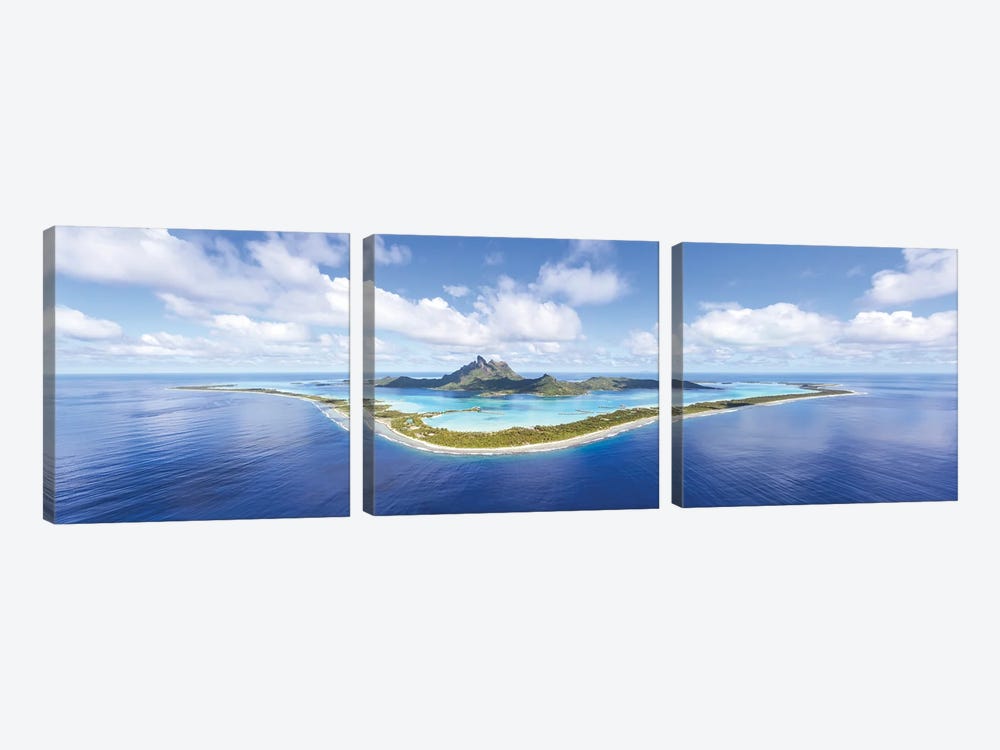 Aerial Panorama, Bora Bora by Matteo Colombo 3-piece Canvas Artwork
