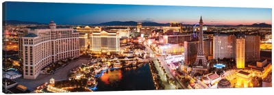 The Las Vegas Strip At Sunrise, Las Vegas, Nevada, USA Canvas Art Print - Panoramic Cityscapes
