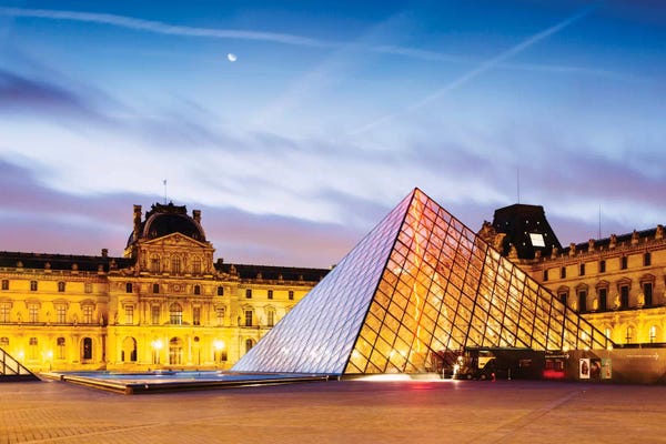 The Louvre Museum: The Louvre Palace and Pyramid At Dawn, Paris, Ile-de-France, France by Matteo Colombo