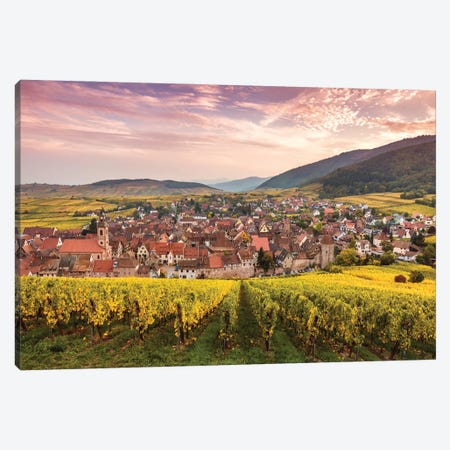 Sunset On The Vineyards, Alsace Canvas Print #TEO1036} by Matteo Colombo Canvas Art Print